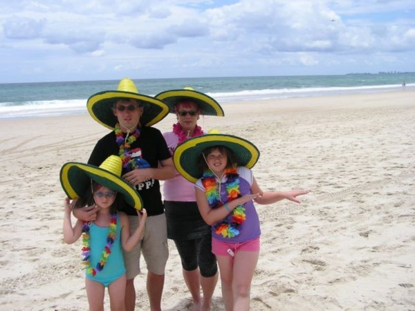 Sombreros on the beach