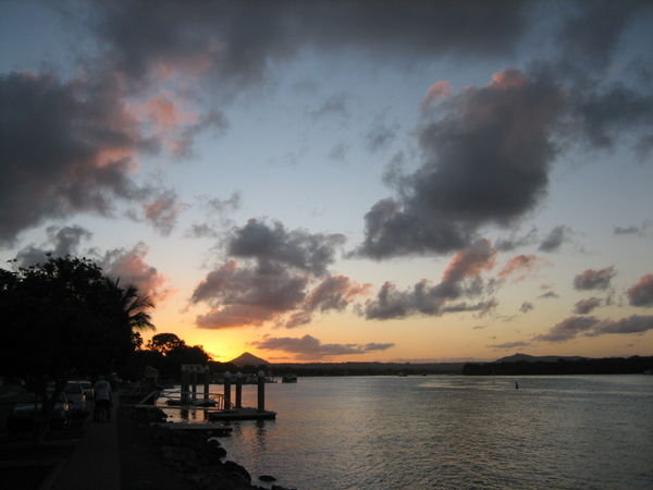 Sunset in Noosa over the river