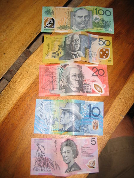 The colourful australian money 