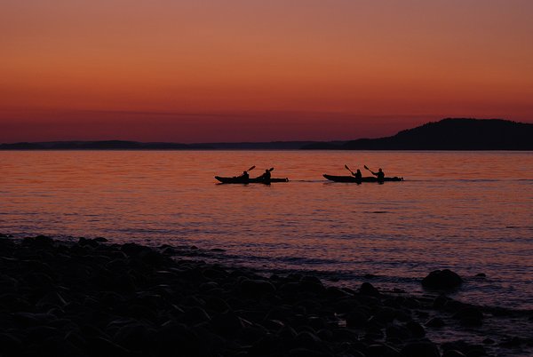 Kayaking sunset