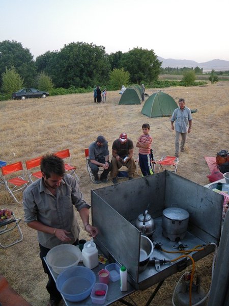 Bush camp in farmers field