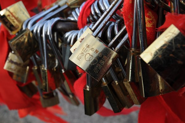 Locks that symbolize love forever