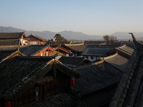Sunset over old town Lijiang