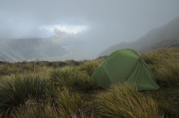Tent in the fog