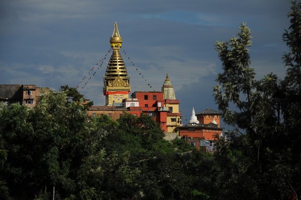 Swayambhunath from a distance