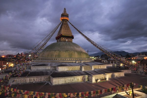 Dusk at Bodhnath stupa