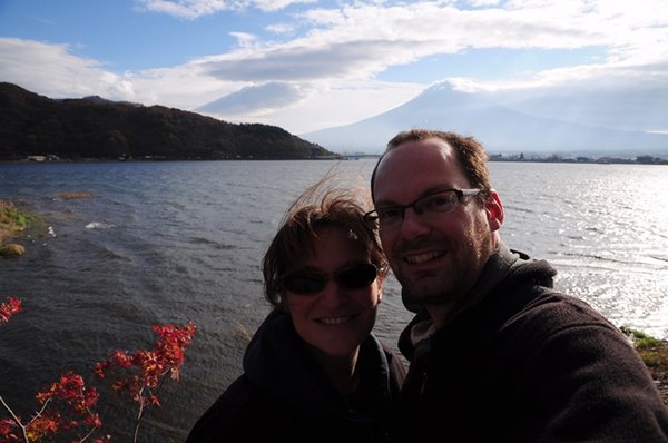 us on the Kawaguchiko lake