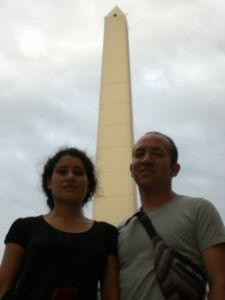 El famoso obelisco en la Avenida 9 de Julio