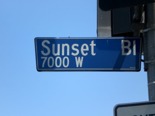 La famosa calle de sunset bulevard en Los Angeles