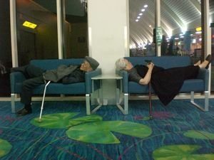 Descansando en el aeropuerto de Darwin