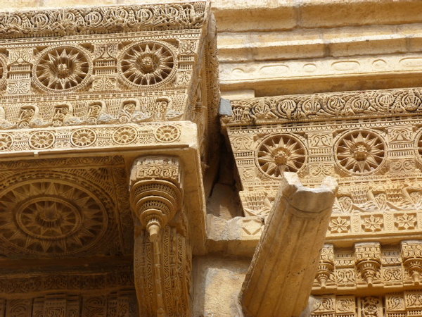 Detalle de un balcon en el fuerte de Jaisalmer