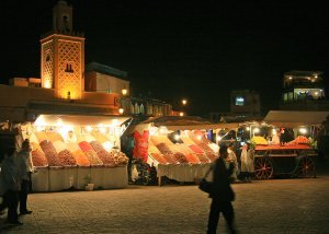 Orange Sellers in Jamaa El Fna - you guessed it - at Night