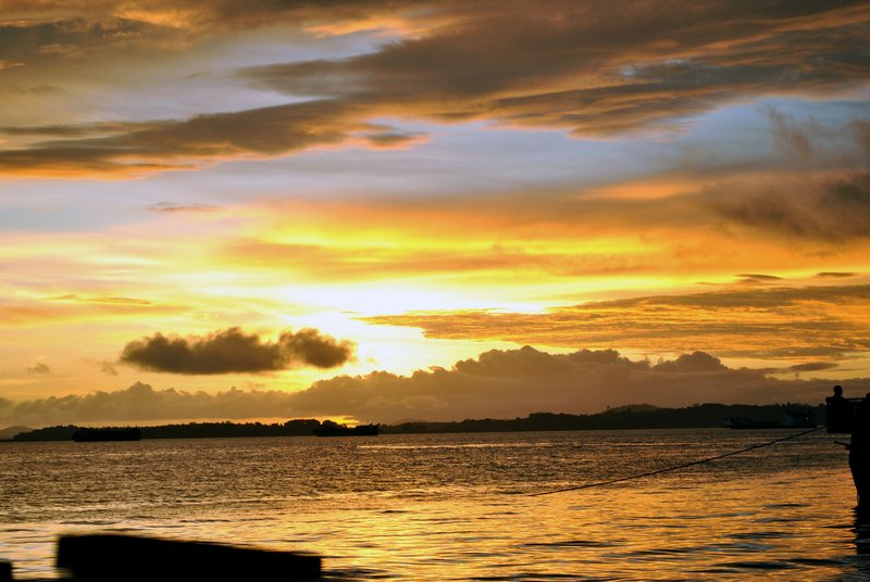 sunrise in Surigao pier