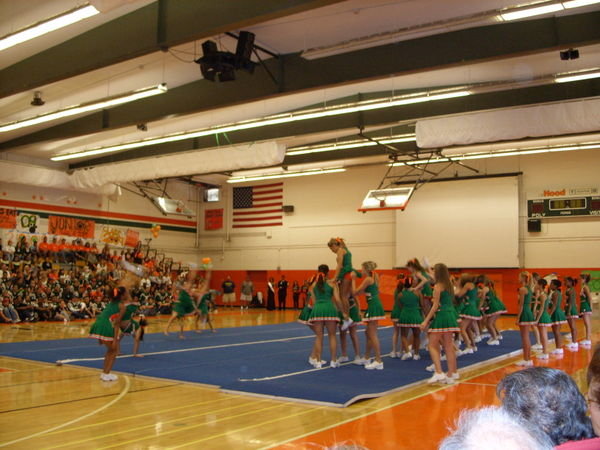 Cheerleaders in action