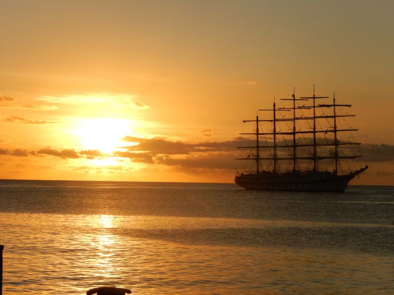 At anchor at sunset