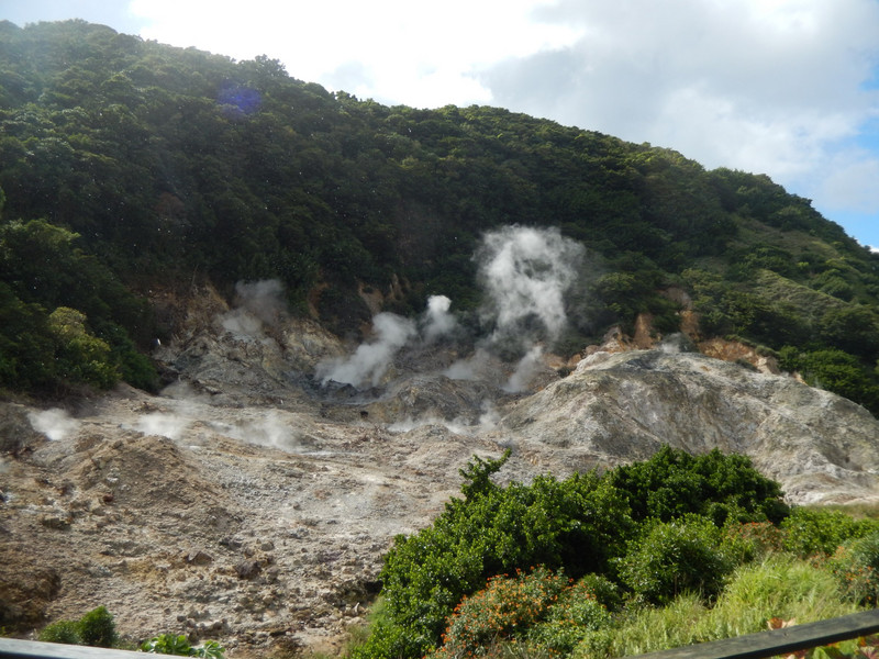 Steam from La Soufriere volcano
