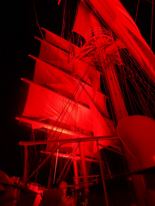 Multi-coloured night sails