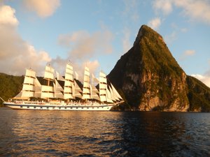 At full sails near Gros Piton in St Lucia