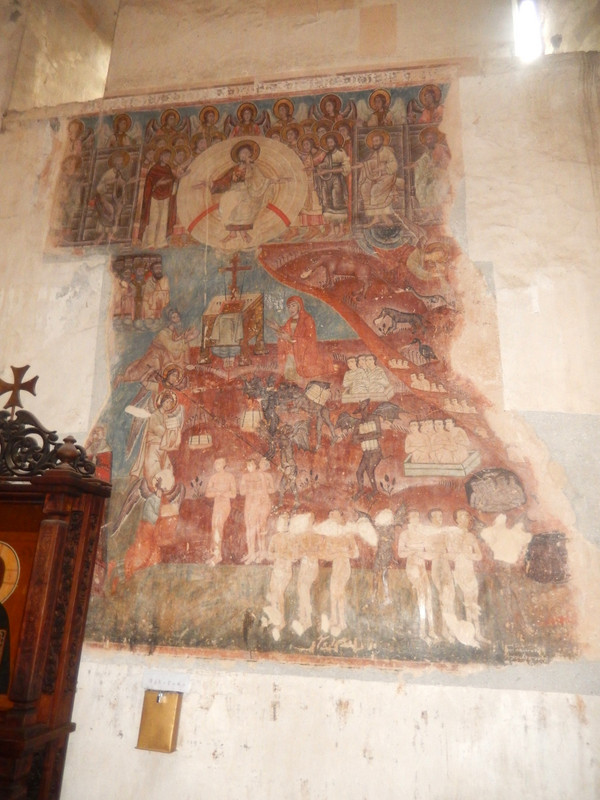 One of many frescoes at Ananuri