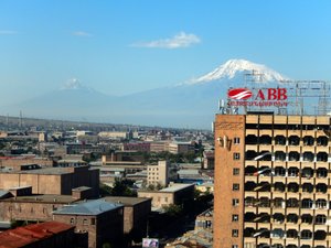 A rare clear photo of Mt Ararat from our hotel