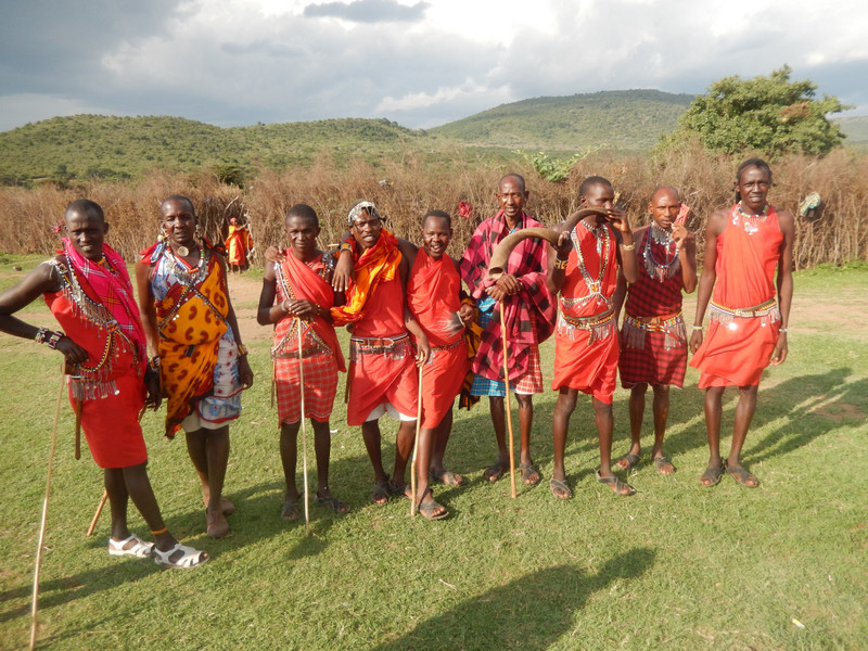 The Maasai men at their chanting best
