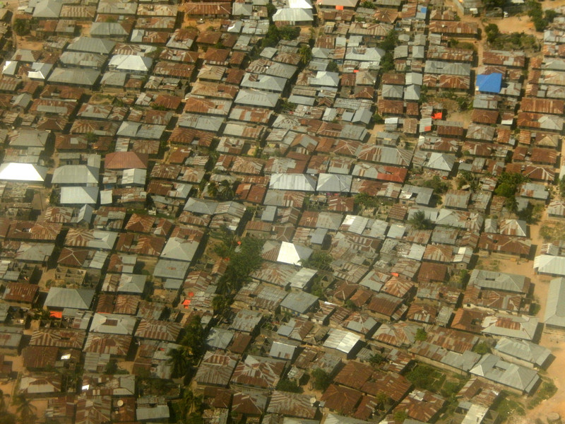 View from the plane of Zanzibar city