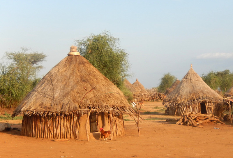 Group of huts in the Hamar village