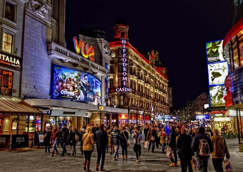 Leicester Square at night