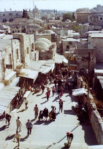 Old City Jerusalem seen from Damascus Gate