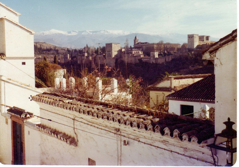 Tha Alhambra with Sierra Nevadas background