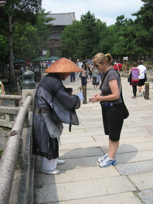 Joan getting a blessing at Nara