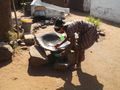 Grinding the raw materials at the Kabye village
