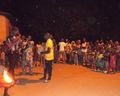 The local crowd at the firewalking