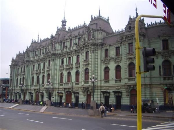 Typical historical building in downtown Lima