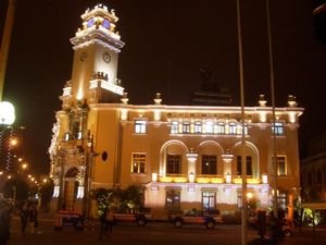 Miraflores City Hall at night