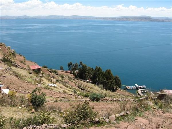View from Taquile down onto Lake Titicaca