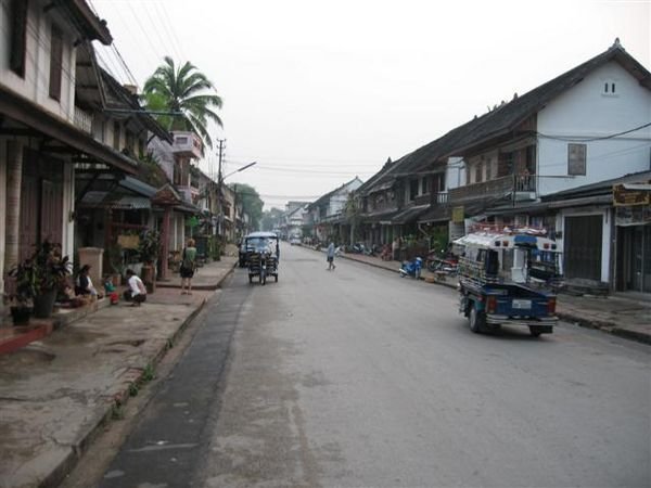 Main street of Luang Prabang at dawn