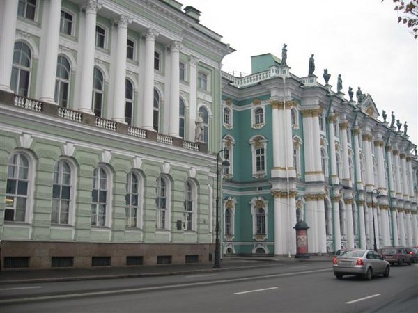 Outside the Winter Palace at the Hermitage