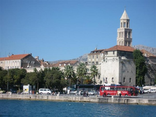 View of Diocletians Palace over Split harbour
