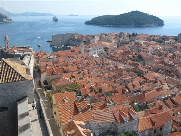 Aerial view of Dubrovnik - tough titties if you wanted a lime green roof!