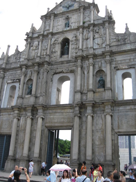 Ruins facade of St Pauls church