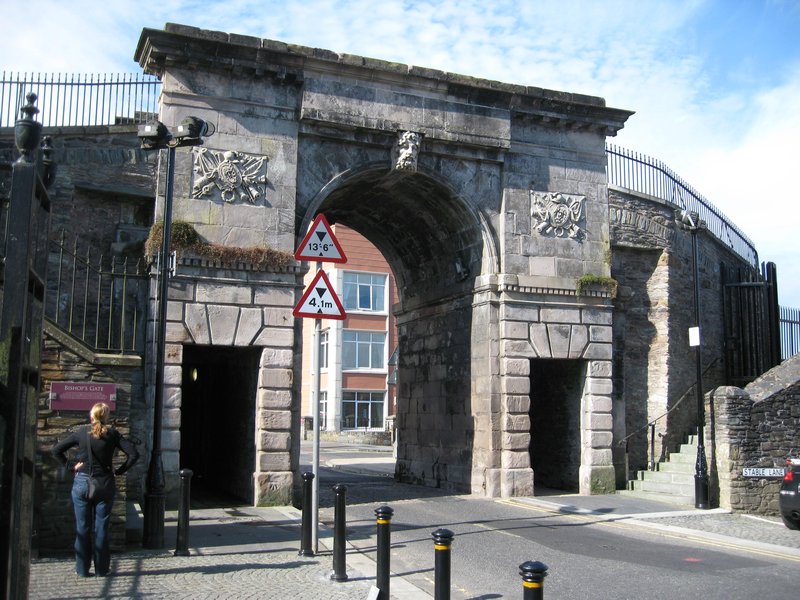 Bishop's Gate in the Derry city walls