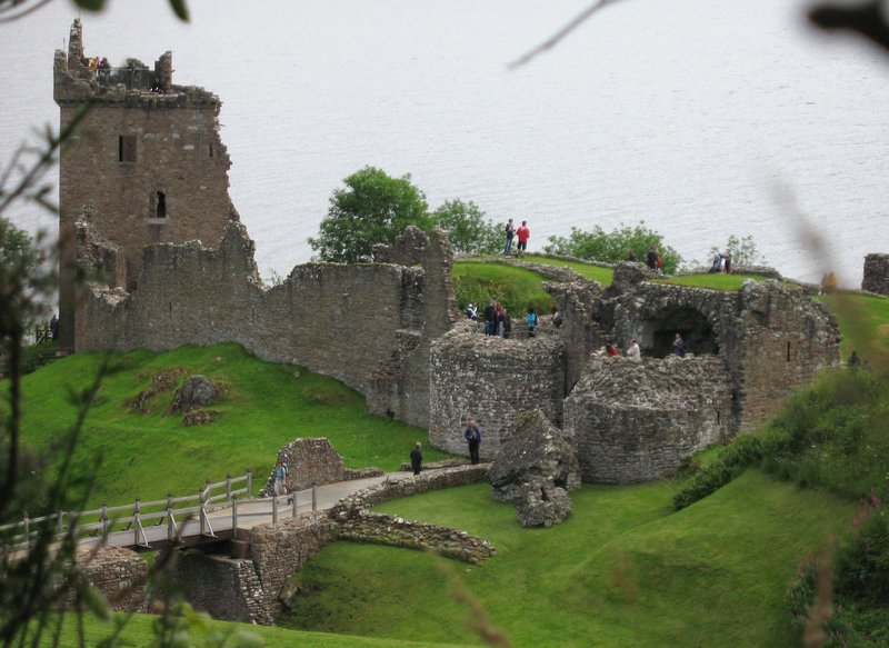 A crumbling Urquhart Castle, on Loch Ness