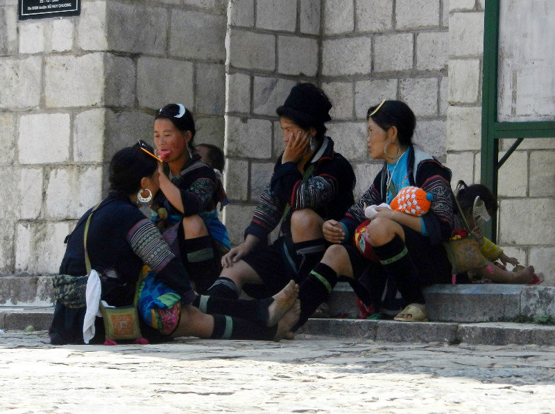 Black Hmong Ladies relaxing