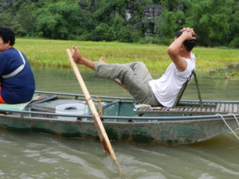Side view of 'foot rowing'