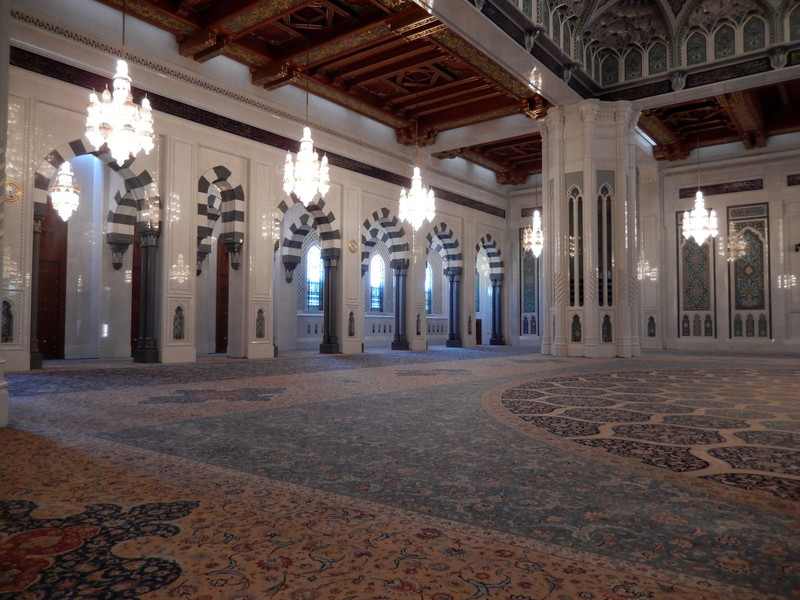 Section of the men's prayer area at the Grand Mosque