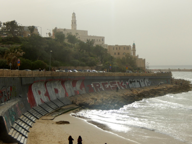 Beachfront at Jaffa with old city in the background