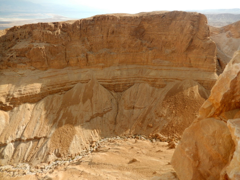 Stratified rock formations in the vicinity of Masada