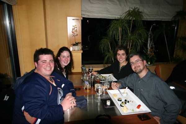 the four of us at the Sushi restaurant