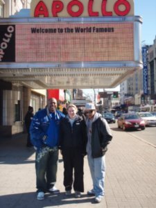 Lis with Hip Hop legends Purrto Rico and Grandmaster Chaz outside the Apollo theatre